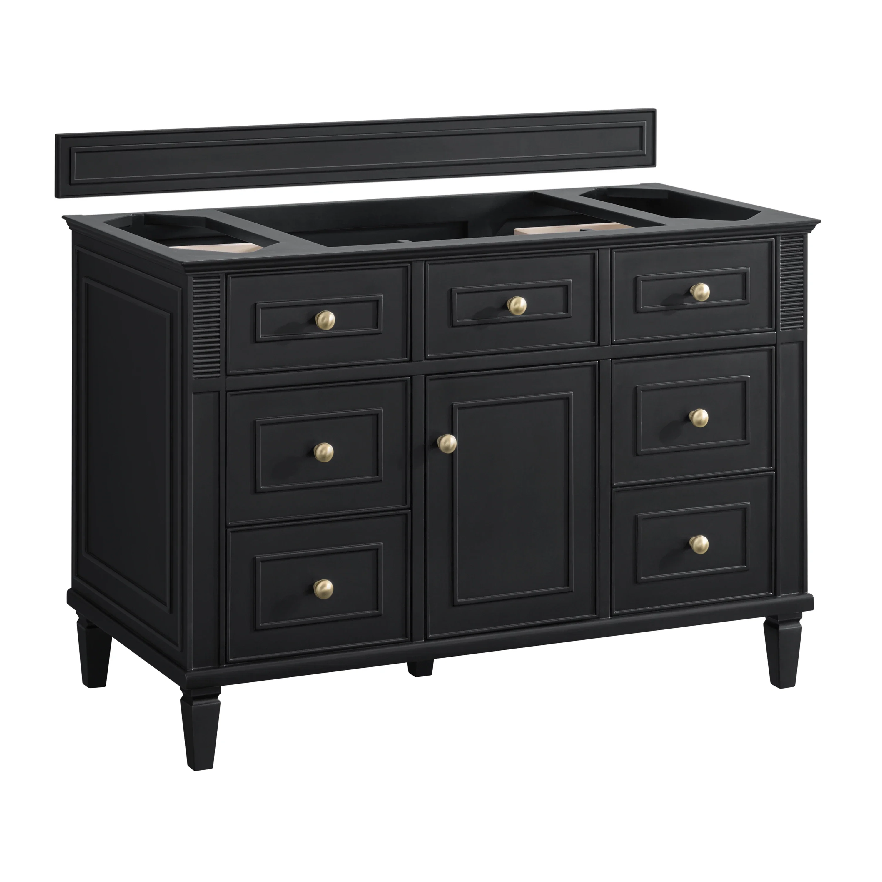 Lorelai 48" Single Vanity, Black Onyx w/ 3 CM Charcoal Soapstone Silestone Top