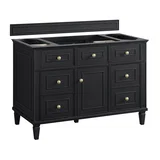 Lorelai 48" Single Vanity, Black Onyx w/ 3 CM Charcoal Soapstone Silestone Top