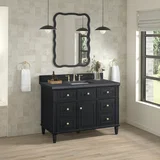 Lorelai 48" Single Vanity, Black Onyx w/ 3 CM Charcoal Soapstone Silestone Top