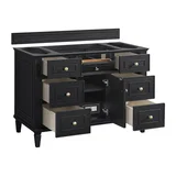 Lorelai 48" Single Vanity, Black Onyx w/ 3 CM Charcoal Soapstone Silestone Top