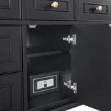 Lorelai 48" Single Vanity, Black Onyx w/ 3 CM Eternal Jasmine Pearl Silestone Top