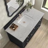 Lorelai 48" Single Vanity, Black Onyx w/ 3 CM Eternal Jasmine Pearl Silestone Top