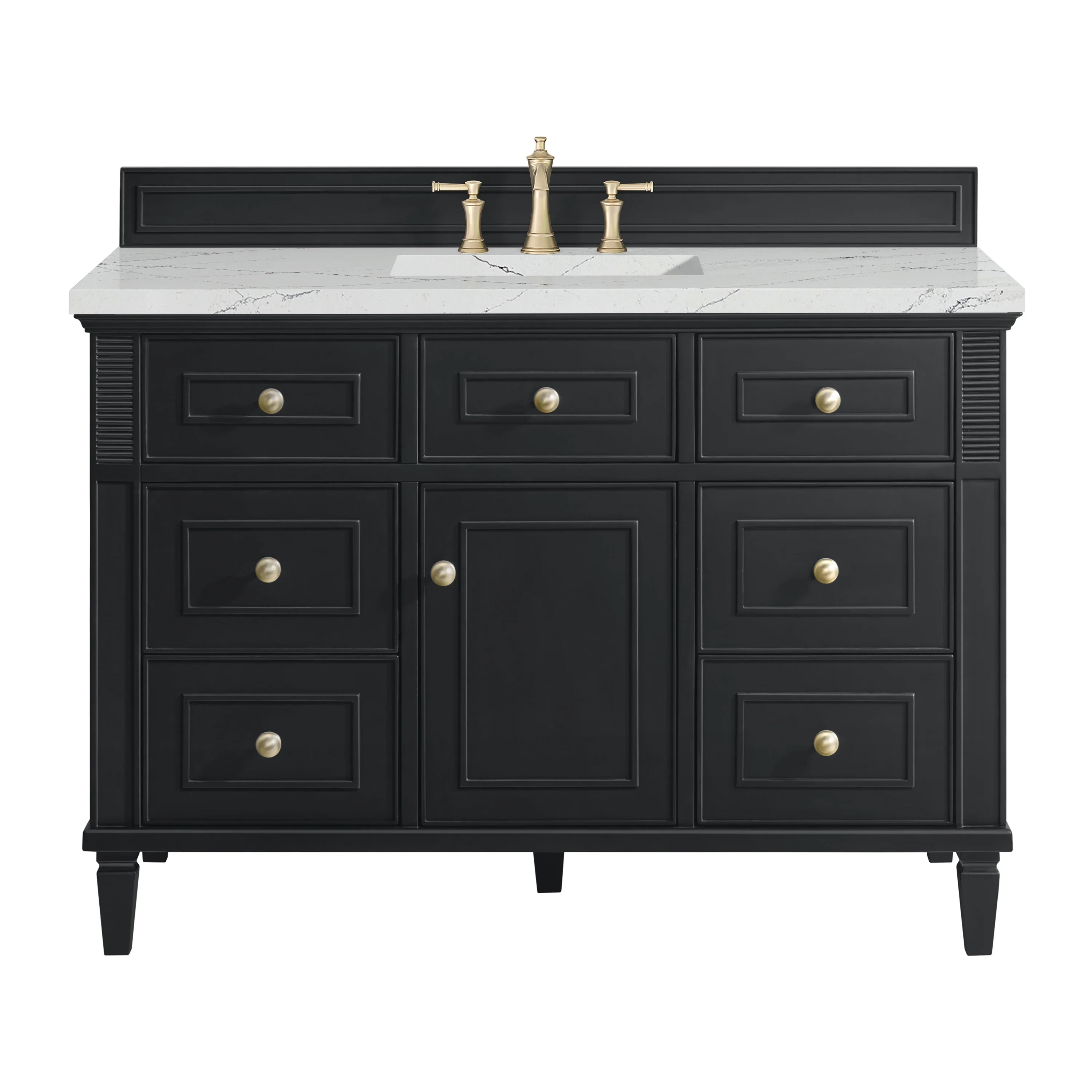 Lorelai 48" Single Vanity, Black Onyx w/ 3 CM Ethereal Noctis Silestone Top