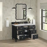 Lorelai 48" Single Vanity, Black Onyx w/ 3 CM Ethereal Noctis Silestone Top