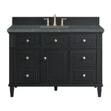 Lorelai 48" Single Vanity, Black Onyx w/ 3 CM Parisien Bleu Silestone Top