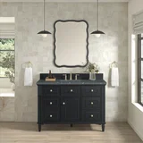 Lorelai 48" Single Vanity, Black Onyx w/ 3 CM Parisien Bleu Silestone Top