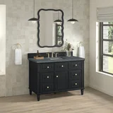 Lorelai 48" Single Vanity, Black Onyx w/ 3 CM Parisien Bleu Silestone Top