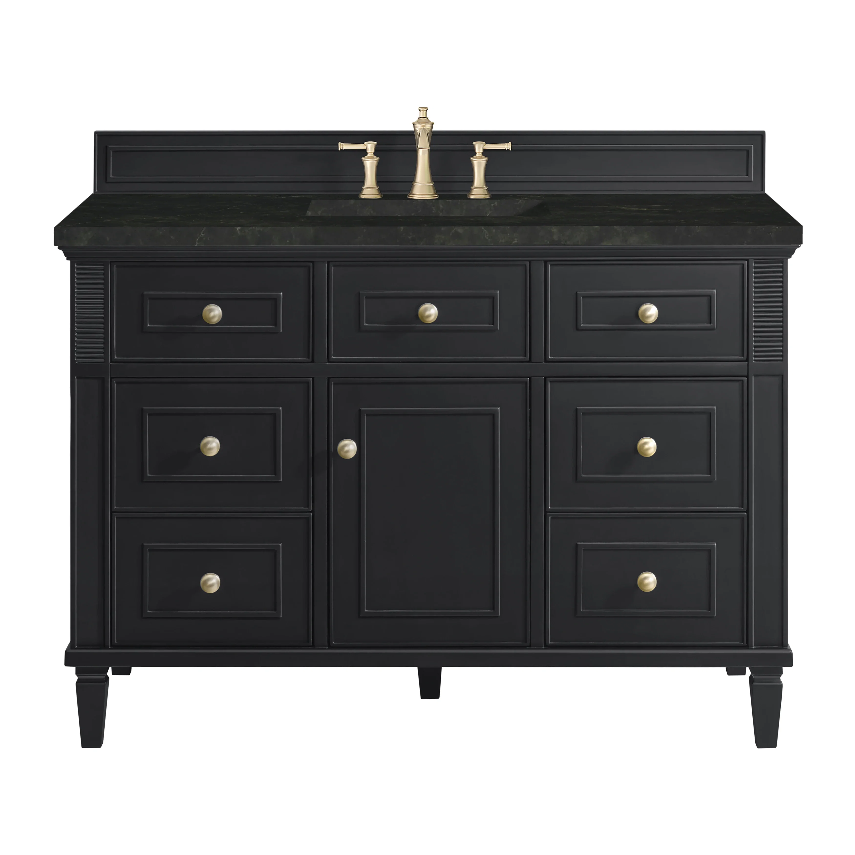 Lorelai 48" Single Vanity, Black Onyx, w/ 3 CM Phantome Eclos Top