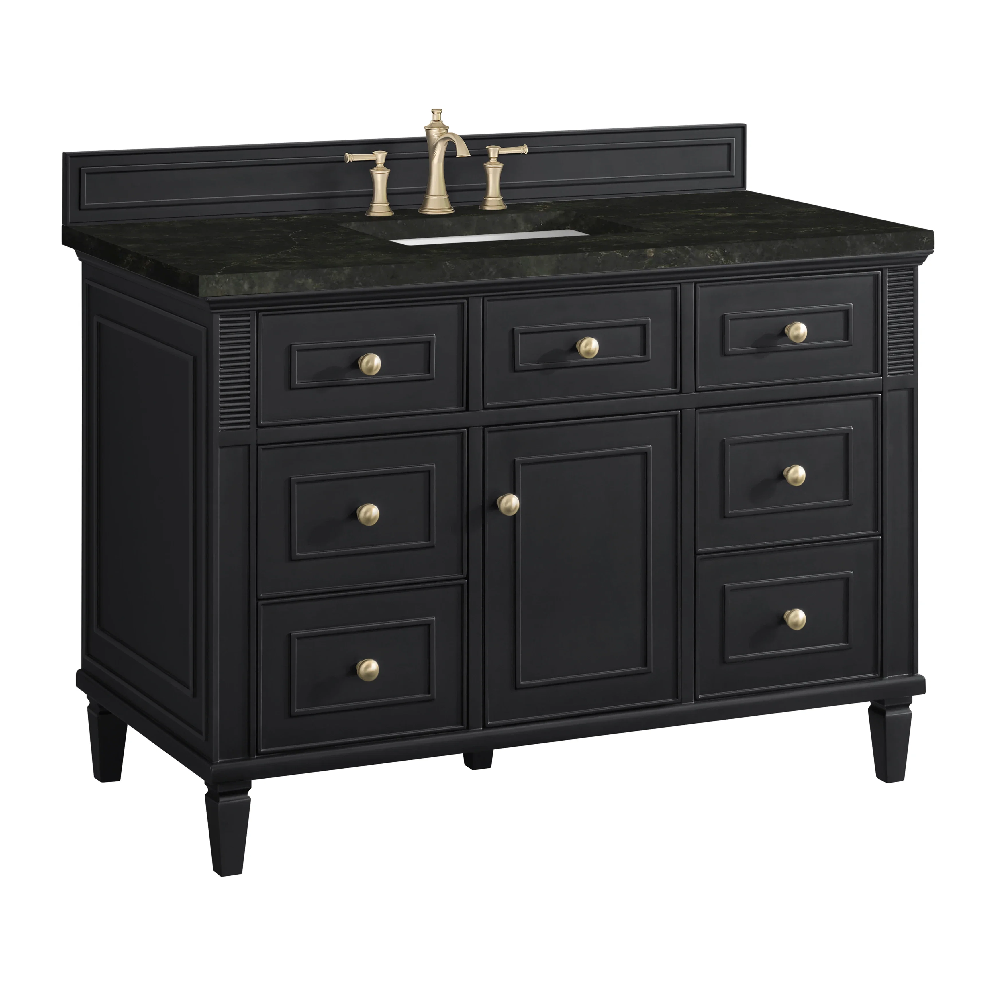 Lorelai 48" Single Vanity, Black Onyx, w/ 3 CM Phantome Eclos Top