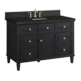 Lorelai 48" Single Vanity, Black Onyx, w/ 3 CM Phantome Eclos Top