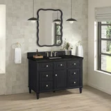 Lorelai 48" Single Vanity, Black Onyx, w/ 3 CM Phantome Eclos Top