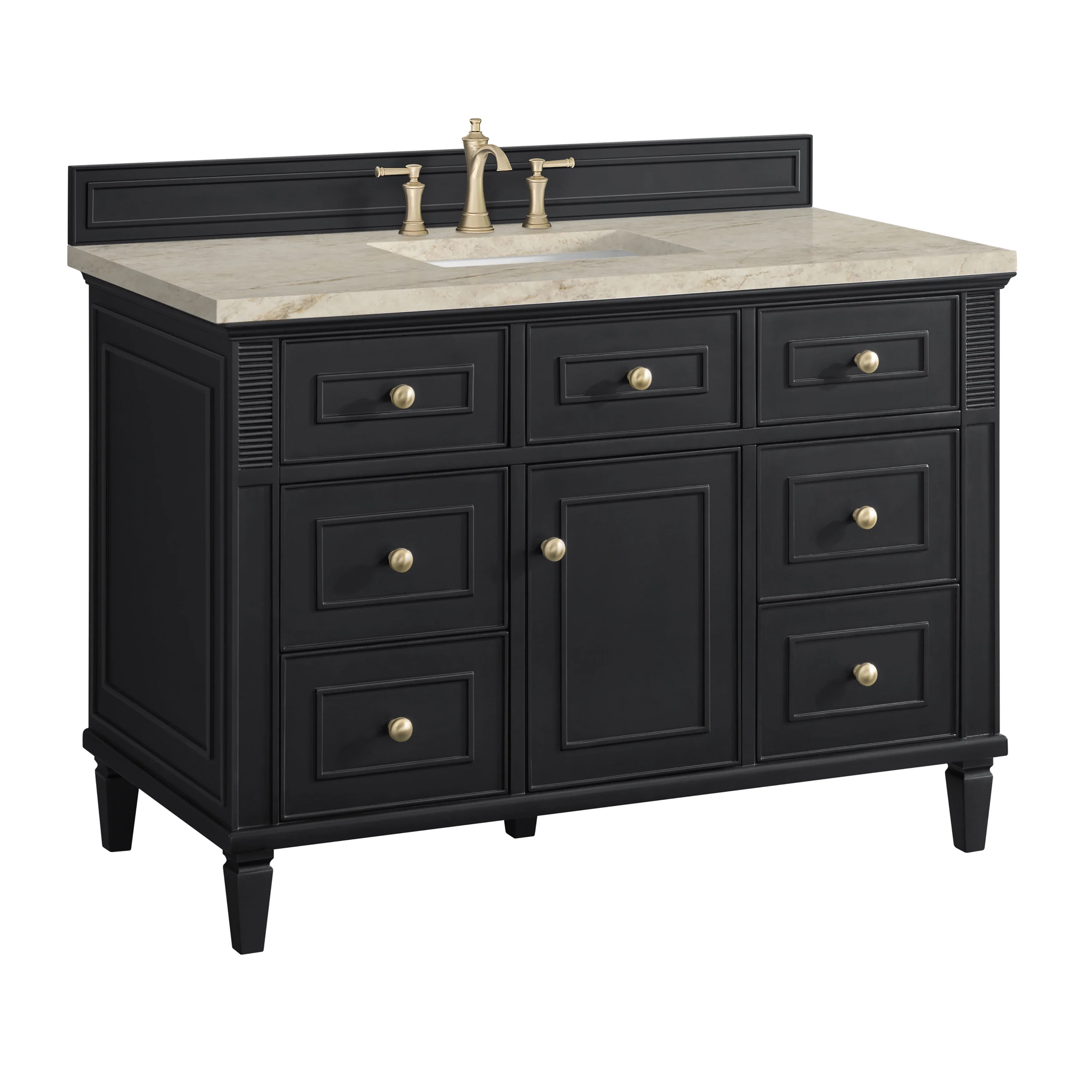 Lorelai 48" Single Vanity, Black Onyx, w/ 3 CM Tajnar Eclos Top