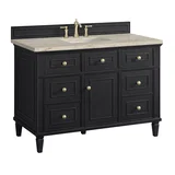 Lorelai 48" Single Vanity, Black Onyx, w/ 3 CM Tajnar Eclos Top