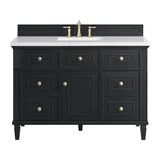 Lorelai 48" Single Vanity, Black Onyx w/ 3 CM White Zeus Silestone Top
