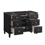 Lorelai 48" Single Vanity, Black Onyx w/ 3 CM White Zeus Silestone Top