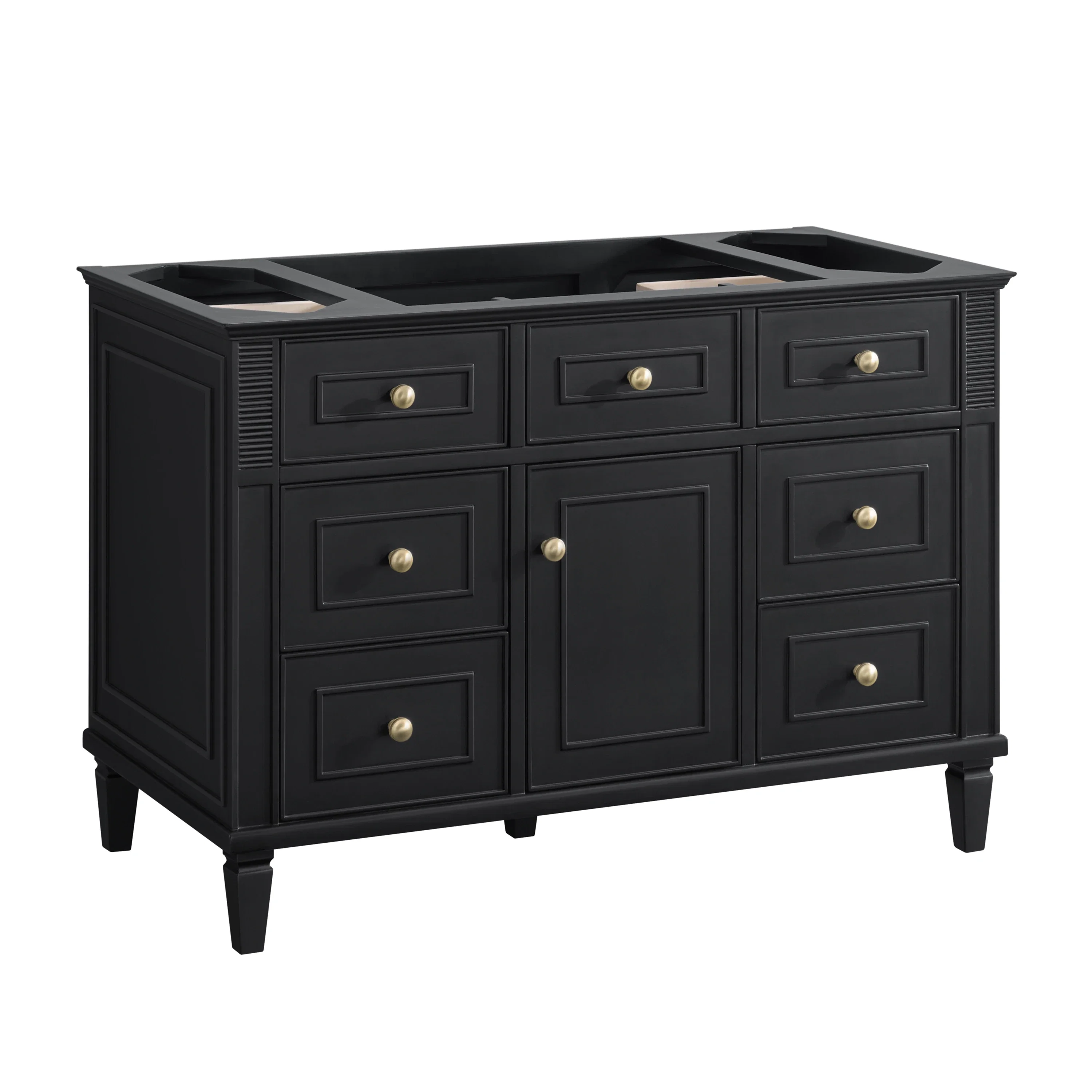 Lorelai 48" Single Vanity, Black Onyx w/ 3 CM White Zeus Silestone Top