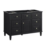 Lorelai 48" Single Vanity, Black Onyx w/ 3 CM White Zeus Silestone Top