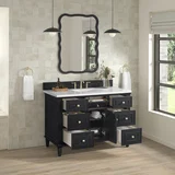 Lorelai 48" Single Vanity, Black Onyx w/ 3 CM White Zeus Silestone Top