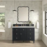 Lorelai 48" Single Vanity, Black Onyx w/ 3 CM Eternal Jasmine Pearl Silestone Top w/FreePower Wireless Charger
