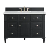 Lorelai 48" Single Vanity, Black Onyx w/ 3 CM Ethereal Noctis Silestone Top w/FreePower Wireless Charger