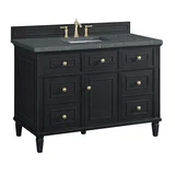 Lorelai 48" Single Vanity, Black Onyx w/ 3 CM Parisien Bleu Silestone Top w/FreePower Wireless Charger