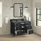 Lorelai 48" Single Vanity, Black Onyx w/ 3 CM Parisien Bleu Silestone Top w/FreePower Wireless Charger