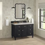 Lorelai 48" Single Vanity, Black Onyx, w/ 3 CM Siberian Silestone Top w/FreePower Wireless Charger