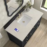 Lorelai 48" Single Vanity, Black Onyx, w/ 3 CM Siberian Silestone Top w/FreePower Wireless Charger