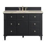 Lorelai 48" Single Vanity, Black Onyx, w/ 3 CM Tajnar Eclos Top w/FreePower Wireless Charger