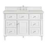 Lorelai 48" Single Vanity, Bright White w/ 3 CM Lime Delight Silestone Top