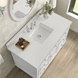 Lorelai 48" Single Vanity, Bright White w/ 3 CM Lime Delight Silestone Top