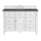 Lorelai 48" Single Vanity, Bright White w/ 3 CM Parisien Bleu Silestone Top