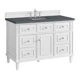 Lorelai 48" Single Vanity, Bright White w/ 3 CM Parisien Bleu Silestone Top