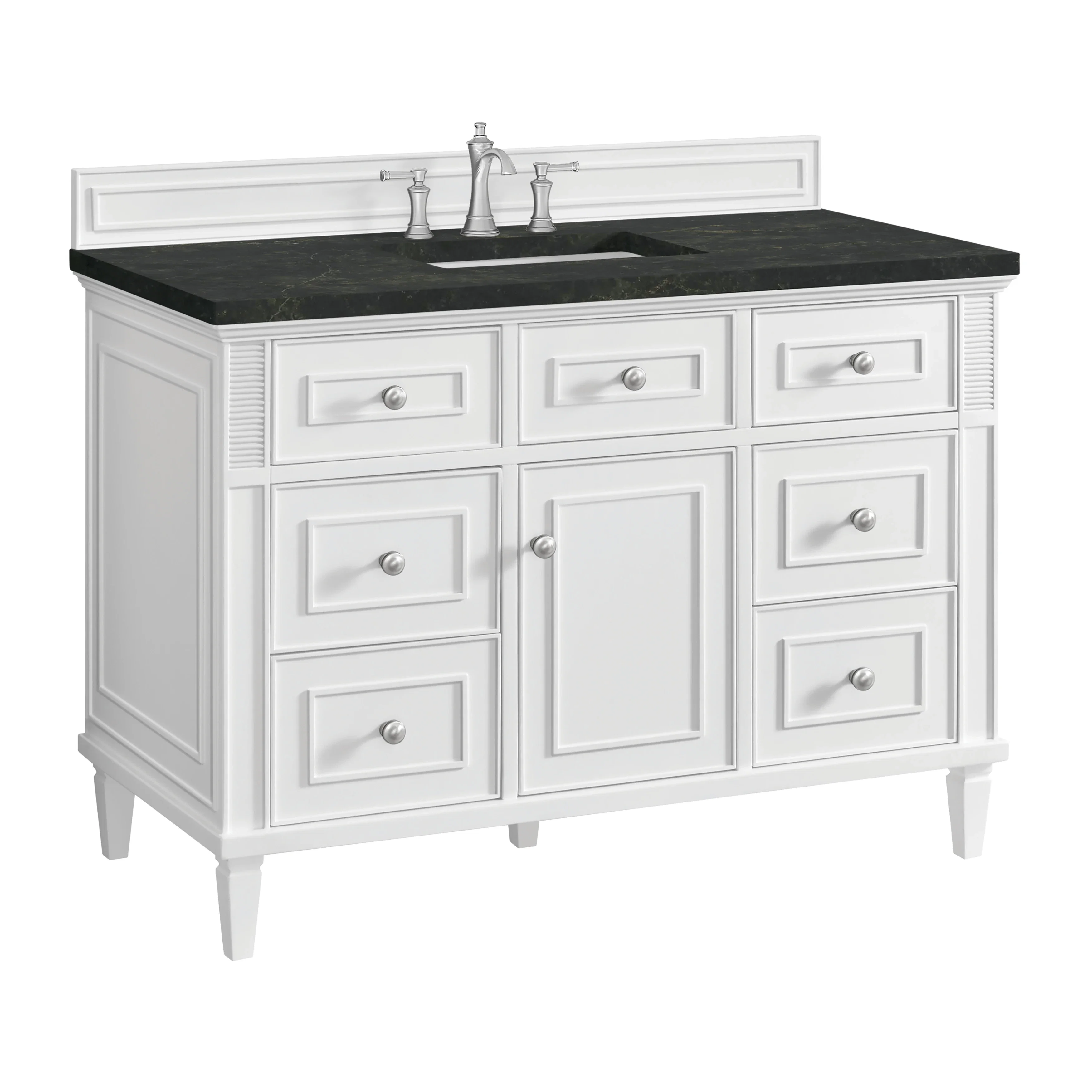 Lorelai 48" Single Vanity, Bright White, w/ 3 CM Phantome Eclos Top