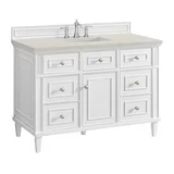 Lorelai 48" Single Vanity, Bright White, w/ 3 CM Siberian Silestone Top