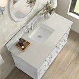 Lorelai 48" Single Vanity, Bright White, w/ 3 CM Siberian Silestone Top