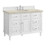 Lorelai 48" Single Vanity, Bright White, w/ 3 CM Tajnar Eclos Top