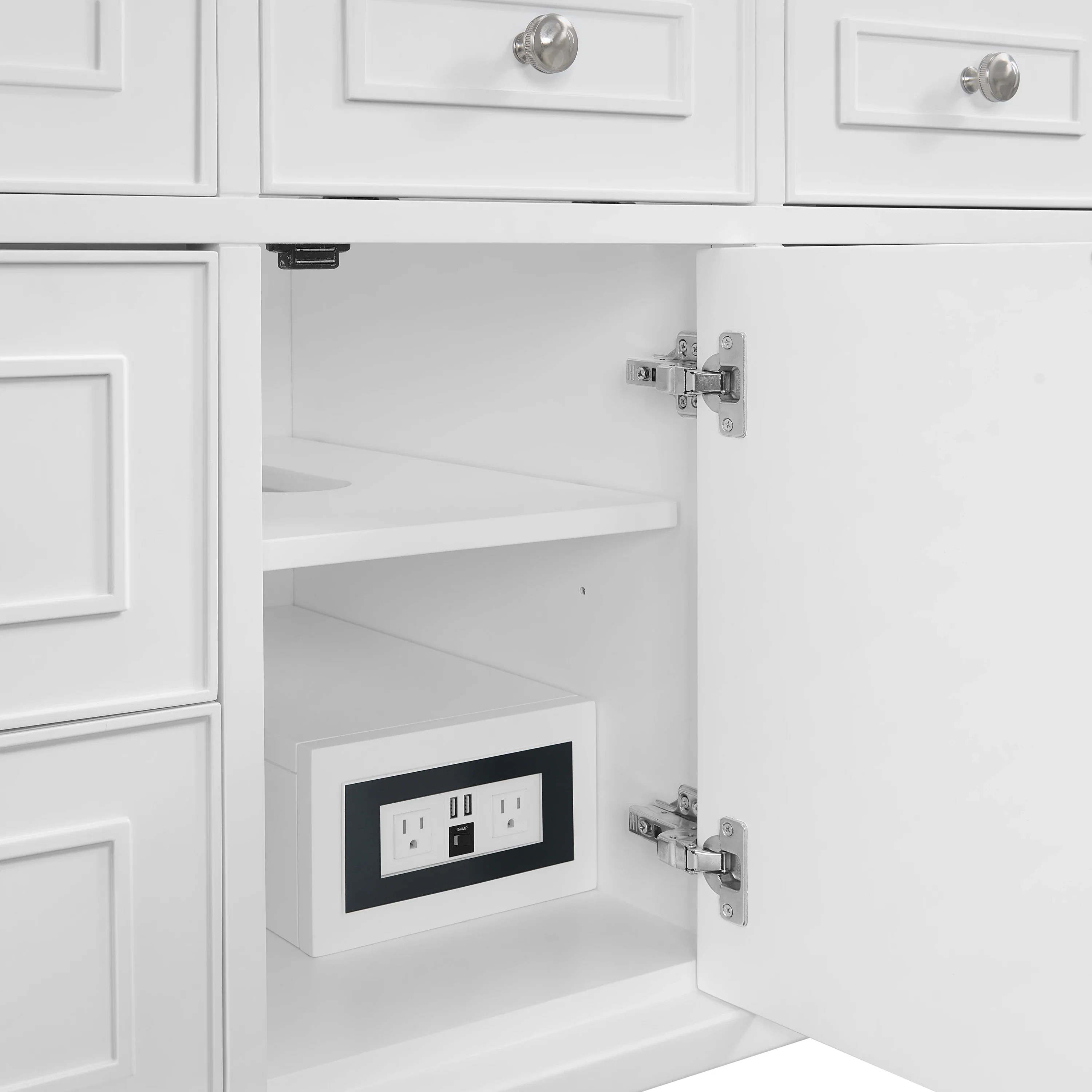 Lorelai 48" Single Vanity, Bright White, w/ 3 CM Tajnar Eclos Top
