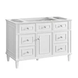 Lorelai 48" Single Vanity, Bright White w/ 3 CM Parisien Bleu Silestone Top w/FreePower Wireless Charger