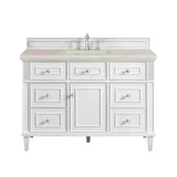Lorelai 48" Single Vanity, Bright White, w/ 3 CM Siberian Silestone Top w/FreePower Wireless Charger