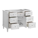 Lorelai 48" Single Vanity, Bright White, w/ 3 CM Siberian Silestone Top w/FreePower Wireless Charger