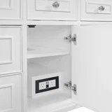 Lorelai 48" Single Vanity, Bright White, w/ 3 CM Tajnar Eclos Top w/FreePower Wireless Charger