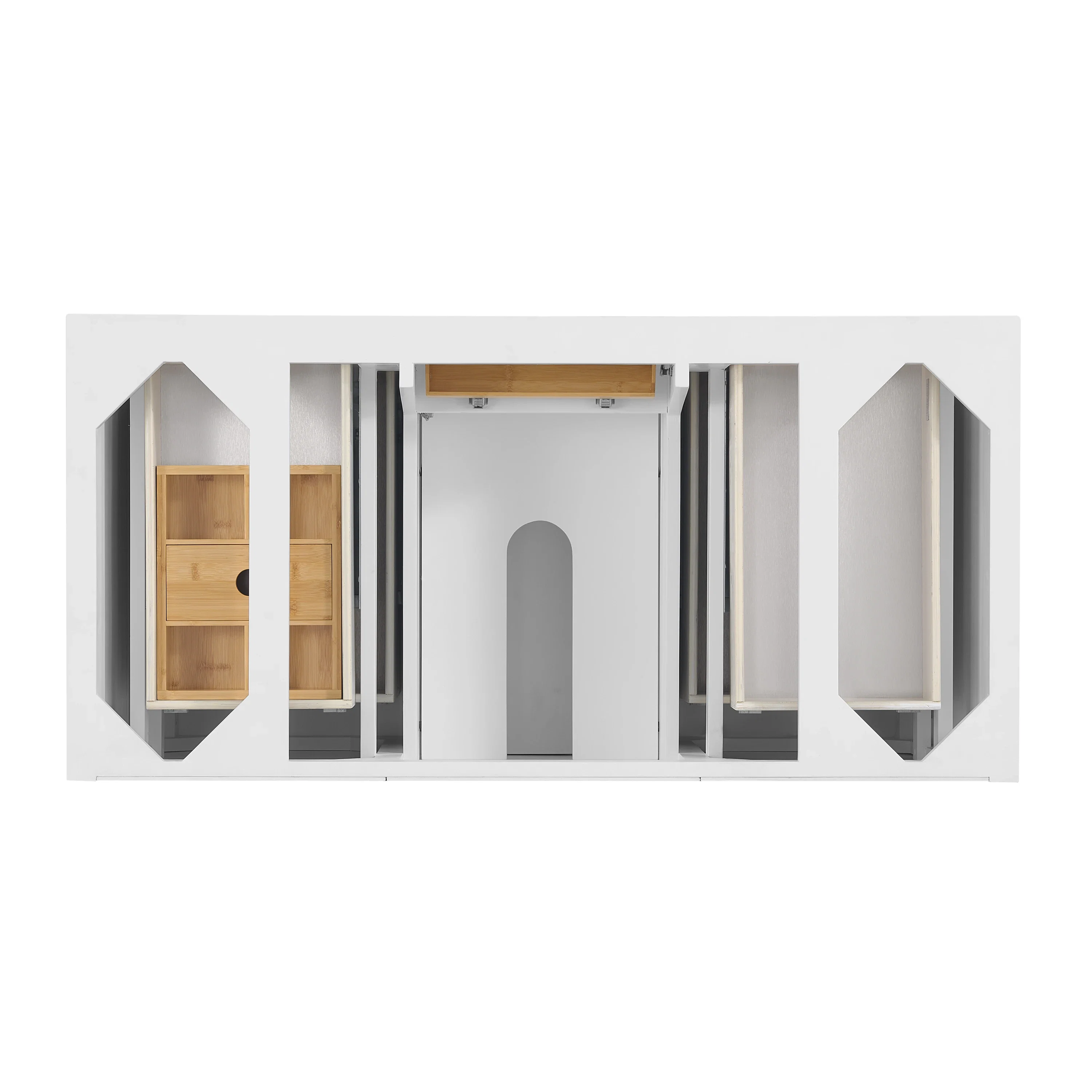 Lorelai 48" Single Vanity, Bright White, w/ 3 CM Tajnar Eclos Top w/FreePower Wireless Charger
