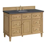 Lorelai 48" Single Vanity, Light Natural Oak w/ 3 CM Charcoal Soapstone Silestone Top