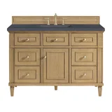 Lorelai 48" Single Vanity, Light Natural Oak w/ 3 CM Charcoal Soapstone Silestone Top