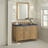 Lorelai 48" Single Vanity, Light Natural Oak w/ 3 CM Charcoal Soapstone Silestone Top
