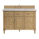 Lorelai 48" Single Vanity, Light Natural Oak w/ 3 CM Eternal Jasmine Pearl Silestone Top