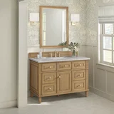 Lorelai 48" Single Vanity, Light Natural Oak w/ 3 CM Eternal Jasmine Pearl Silestone Top
