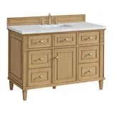 Lorelai 48" Single Vanity, Light Natural Oak w/ 3 CM Ethereal Noctis Silestone Top