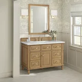 Lorelai 48" Single Vanity, Light Natural Oak w/ 3 CM Ethereal Noctis Silestone Top